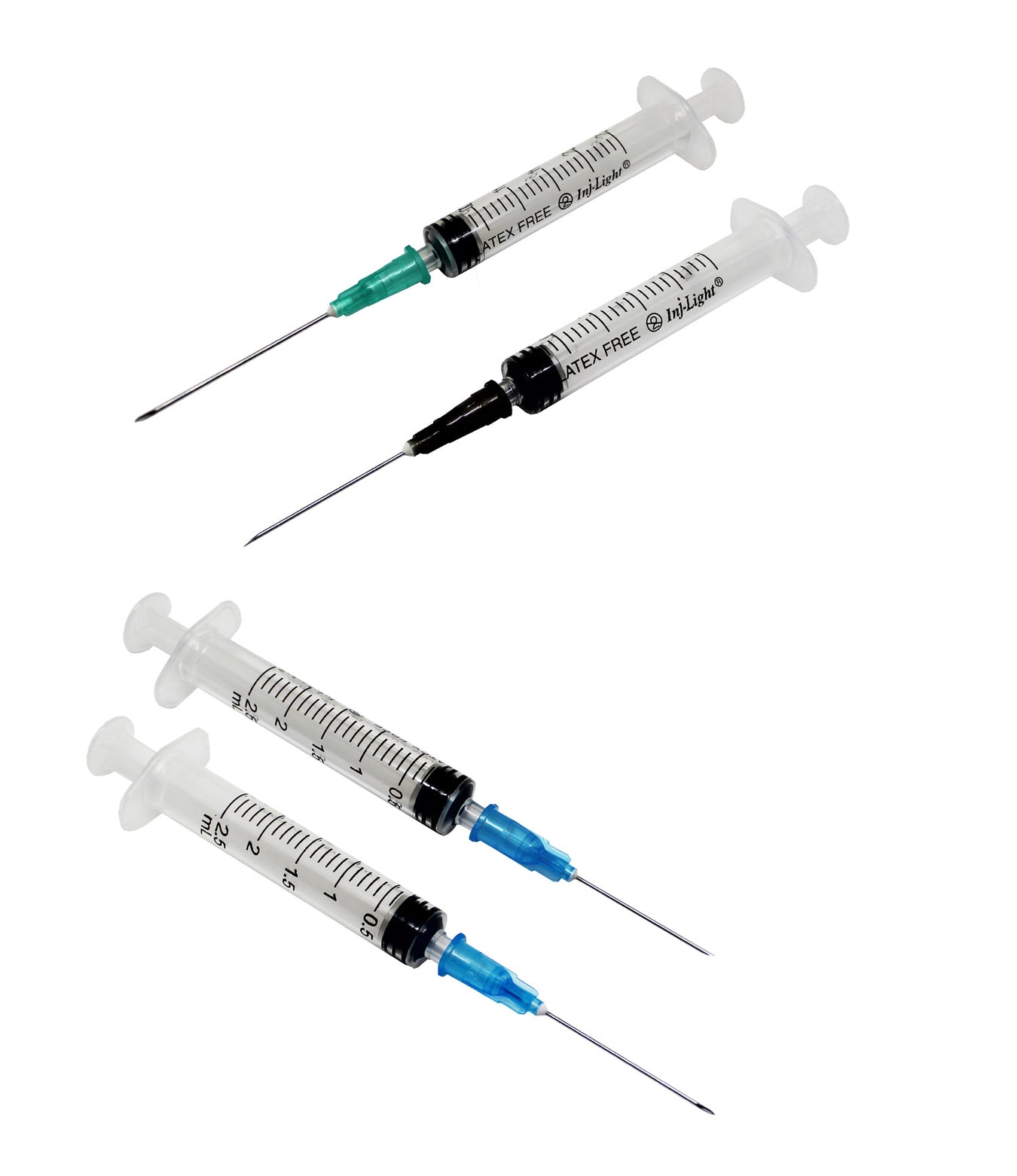 2.5ml syringe with 21g 22g 23g hypodermic needle, sterile latex free for injection disposable. 