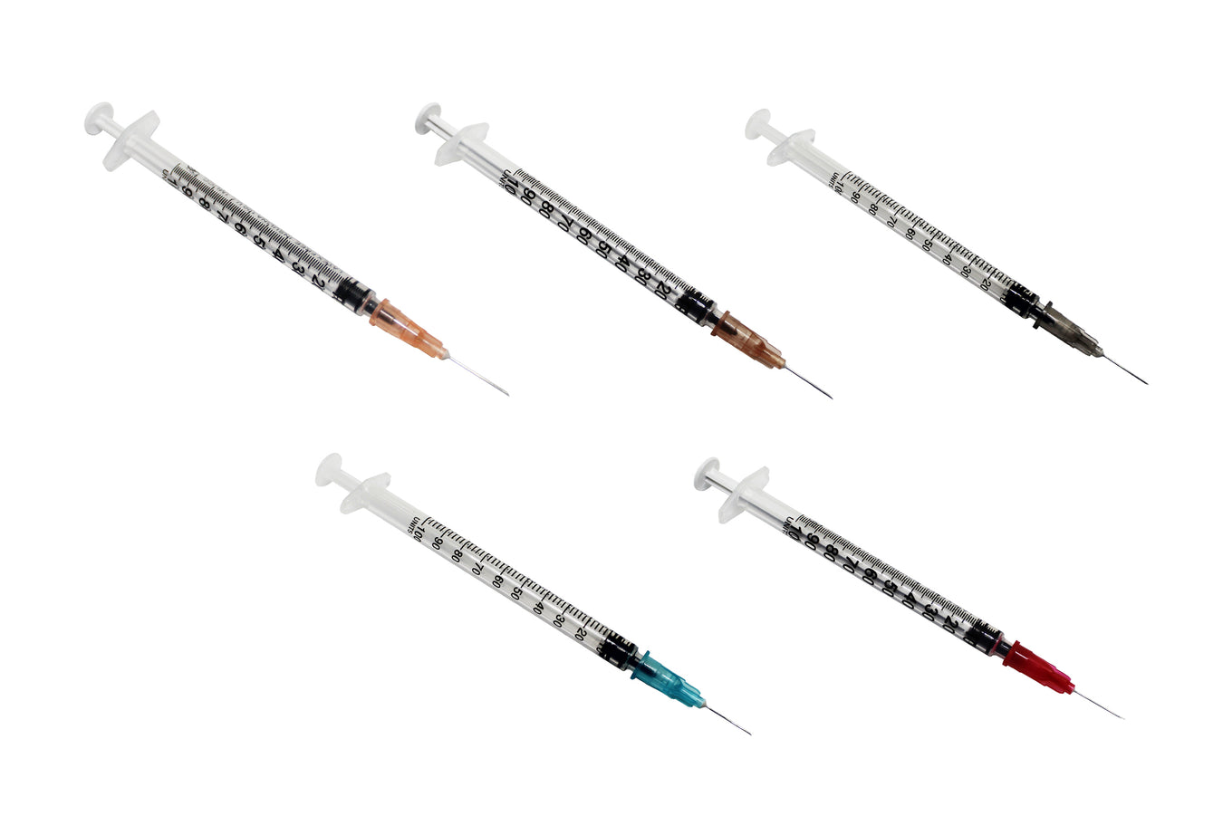 1ml syringe & needle collection for sale in the UK. 25G x 16mm, 26g x 13mm, 27g x 13mm, 28g x 13mm, 29g x 13mm