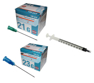 1ml syringe with 21g 23g hypodermic needle