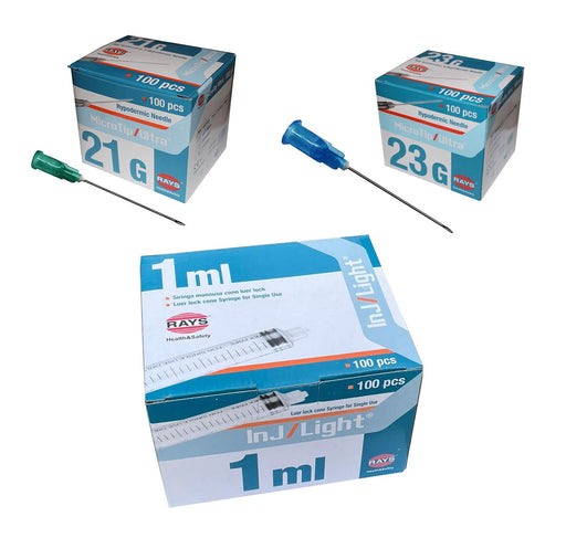 1ml syringe with hypodermic needle injection