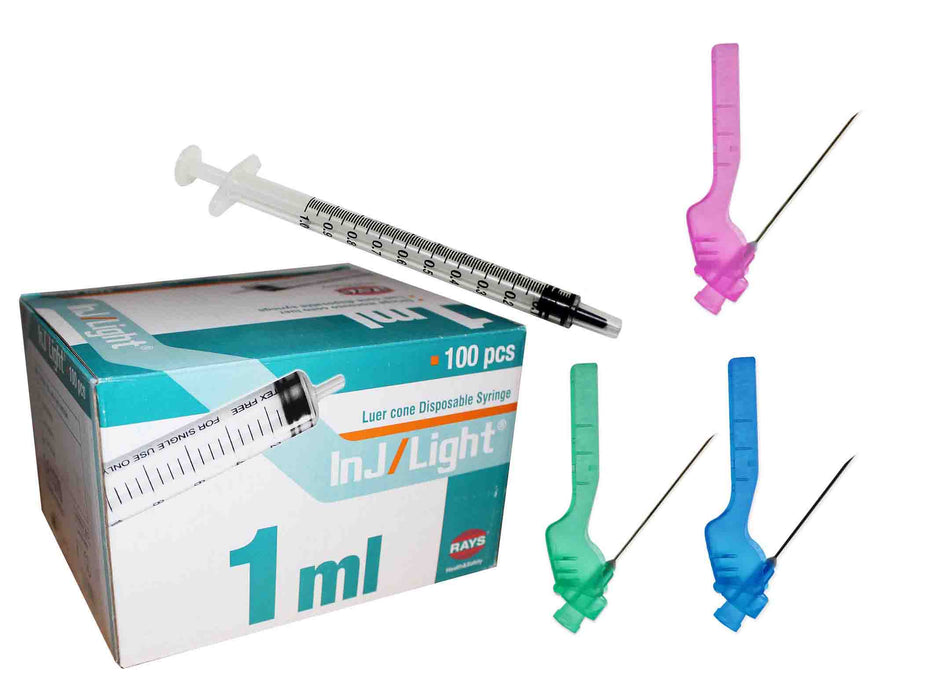 1ml Safety needle injection pack 18G 21G 23G