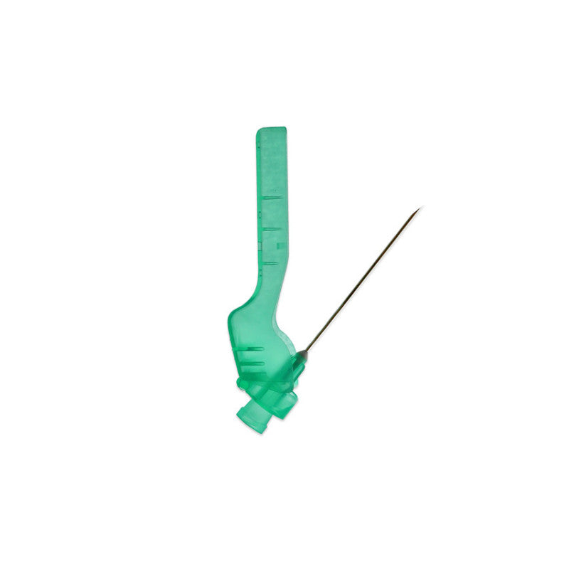 rays safety hypodermic needle green