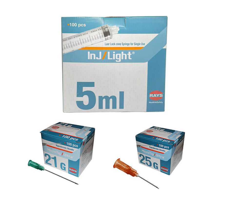 5ml Syringe and Needles | Sterile 21g 22g 23g Hypodermic Needles — RayMed