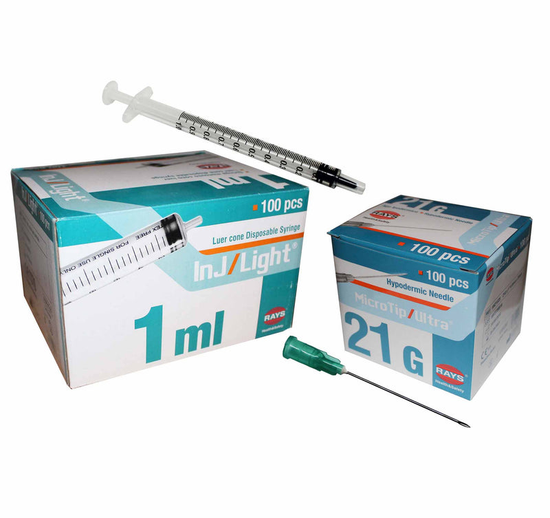 1ml syringe with needles 21g