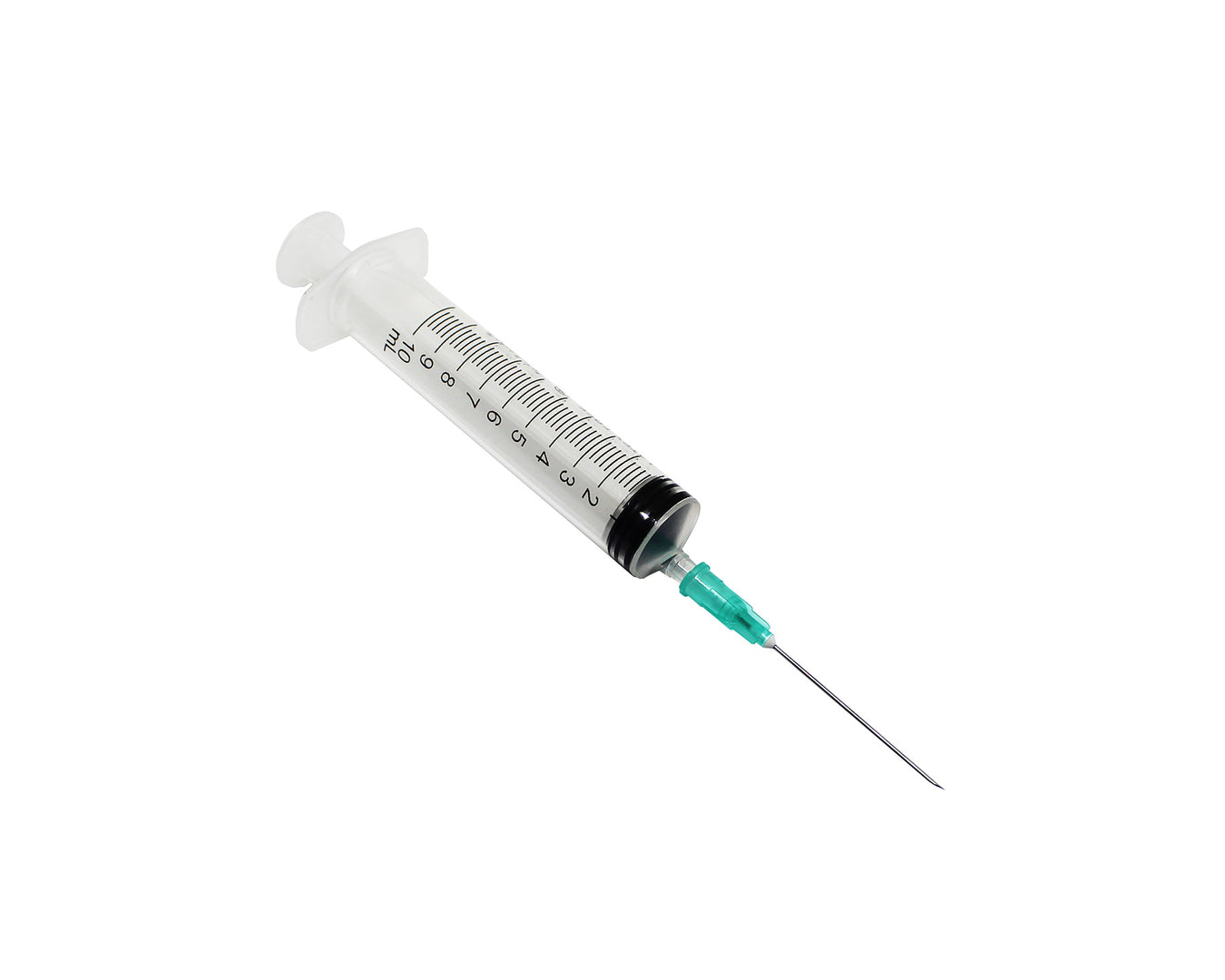 10ml eccentric syringe with 21g hypodermic needle
