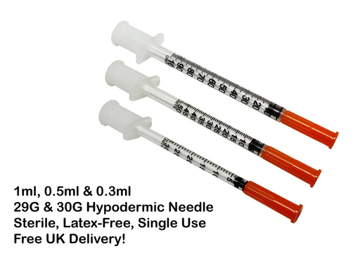 1ml, 0.5ml ,0.3ml syringe and needle