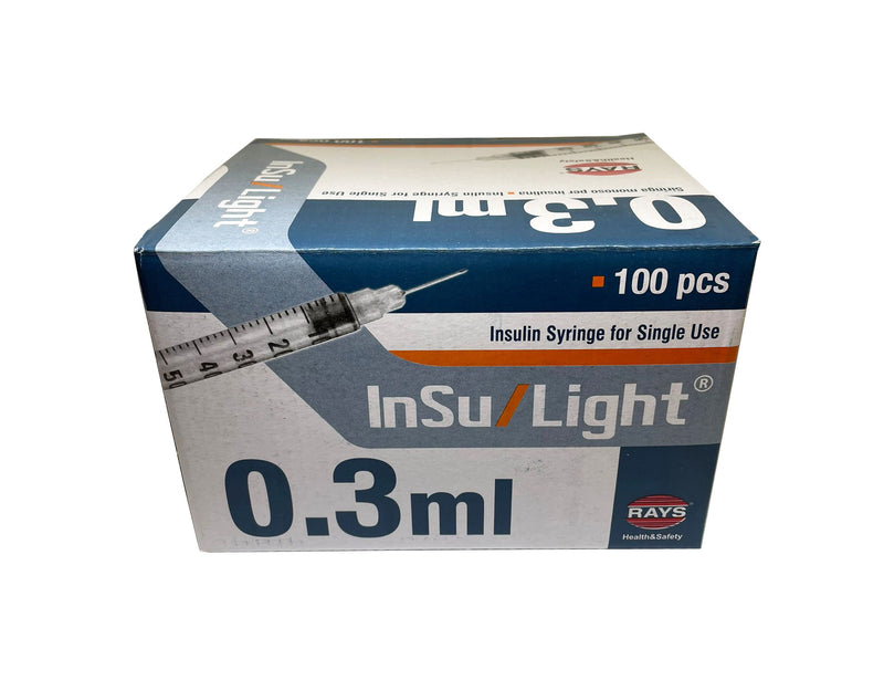 1ml, 0.5ml, 0.3ml U100 Syringes 29G & 30G CE UK U100