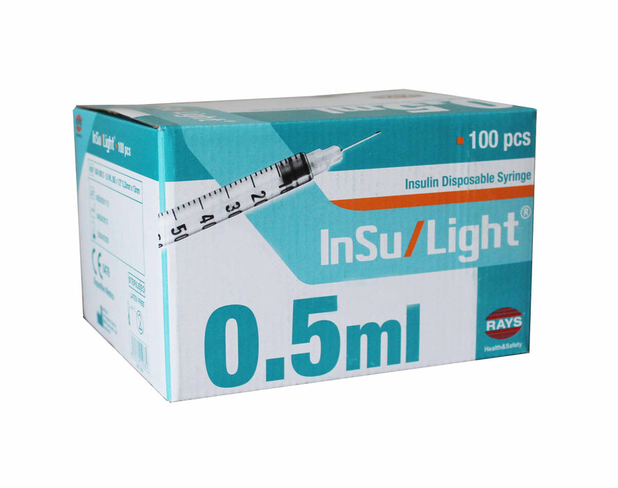 insulin syringes box of 100 for sale in UK 0.5ml 29g