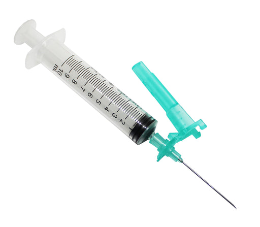 10ml syringe with new generation hypodermic needles 21g sterile used by the nhs