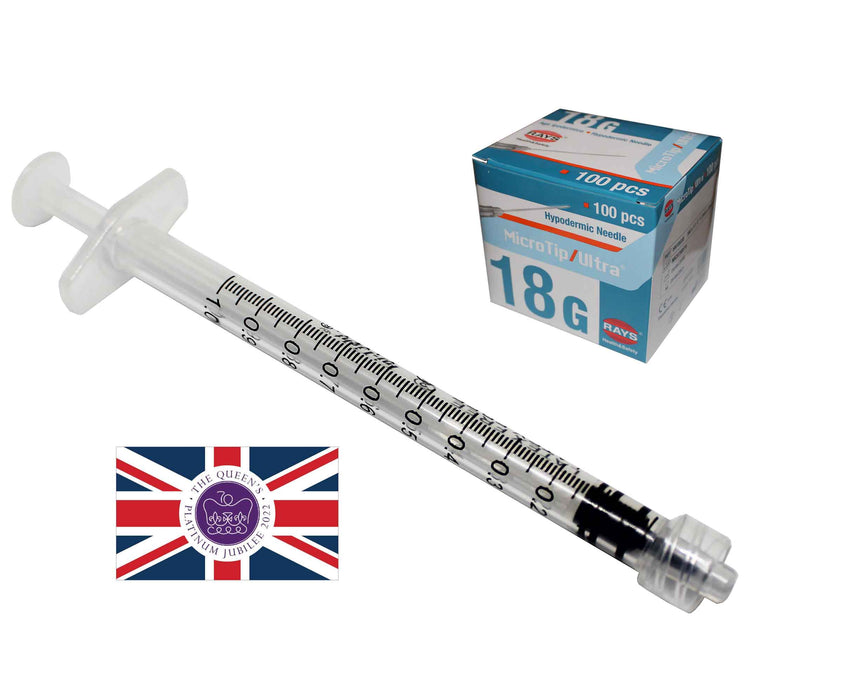 1ML syringe luer lock box with hypodermic needles