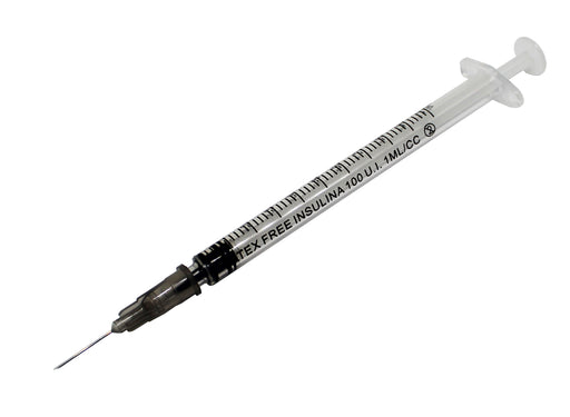 u100 insulin syringe and needles 1ml 27g x 13mm
