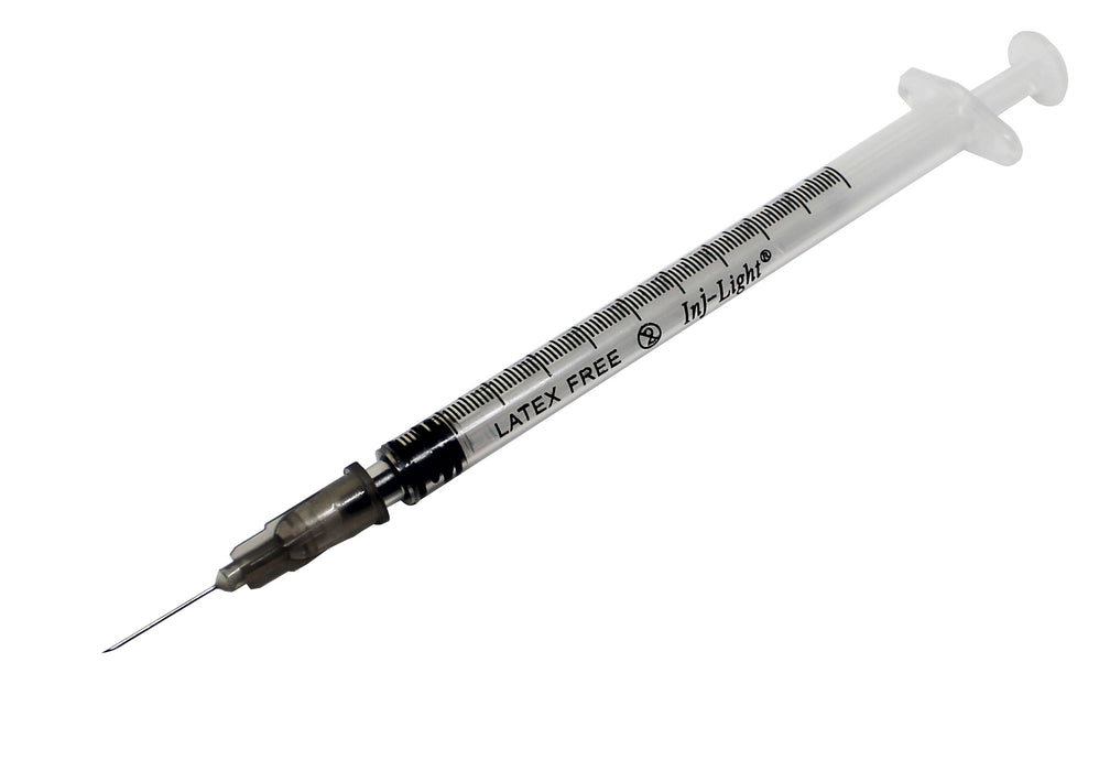 1ml Syringe With 27G Hypodermic Needle Rays InJ/Light — RayMed