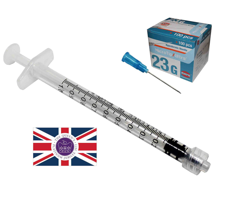 blue hypodermic needles 1 inch 1ml