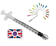1ml luer lock syringe hypodermic needle sterile UK