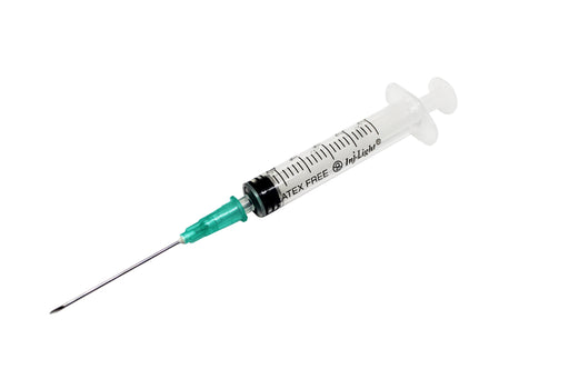 green 21g x 1.5 inch hypodermic needle