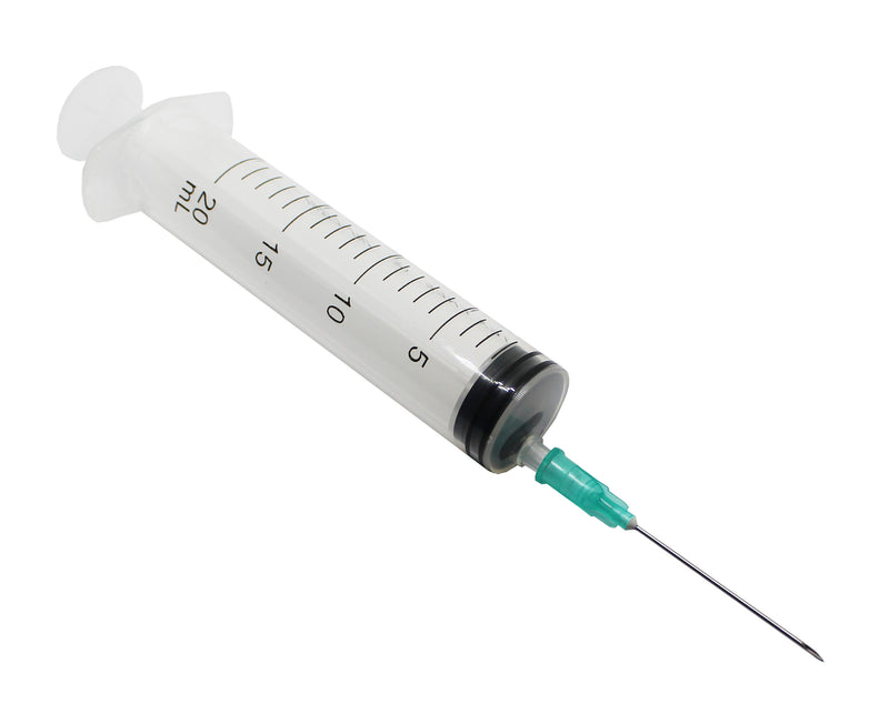 syringe & needles 20ml with 21g needle 1, 1/2" inch