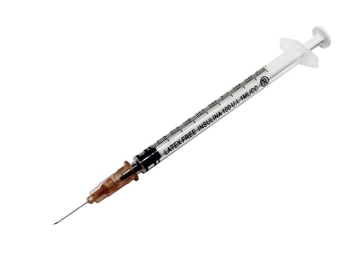1ml insulin syringe with 26g hypodermic needle U100 scale 100 units