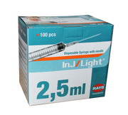 2.5ml syringe and needle box