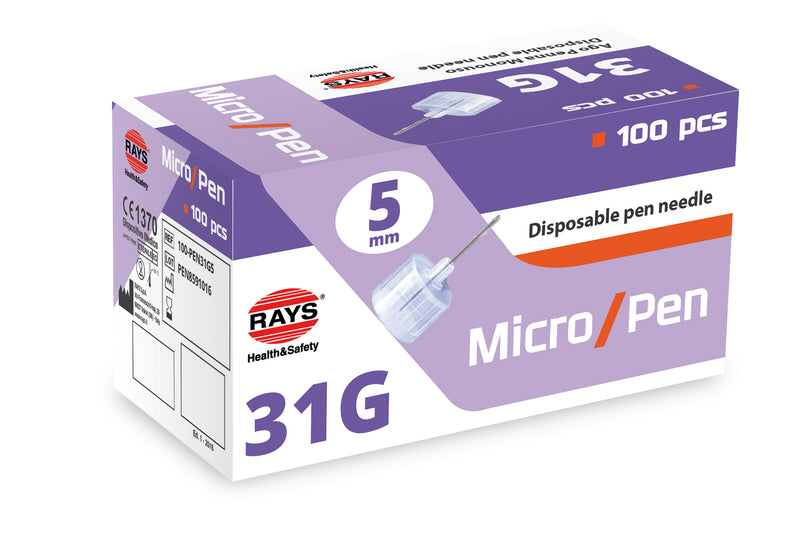 insulin pen needle x 100 Rays micro pen 31g x 5mm
