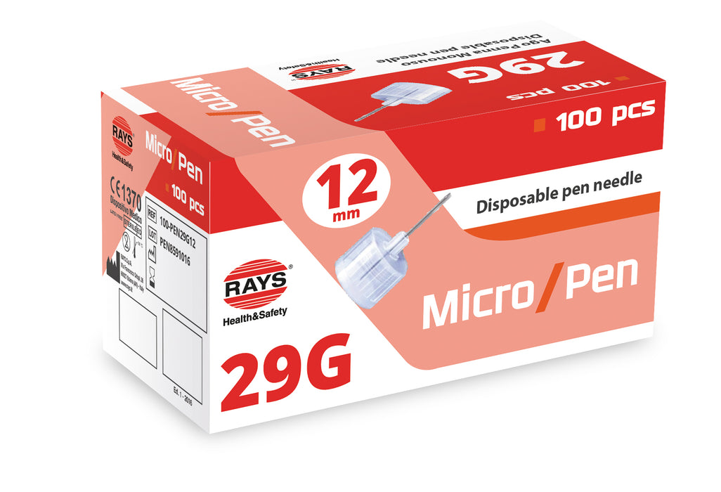 Sterile Rays Insulin Pen Needles 30G 31G 32G & 33G box of 100