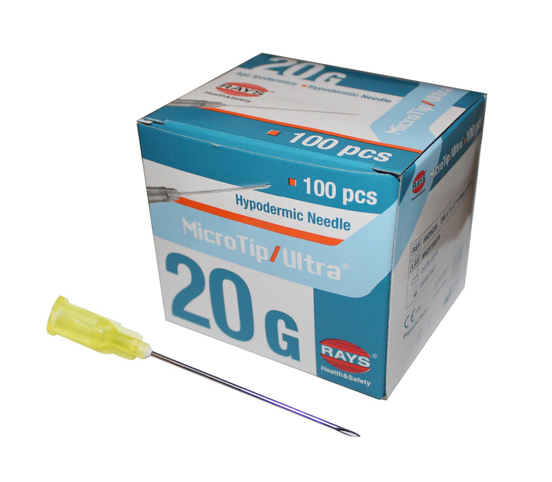 20g a 1 and a half inch hypodermic needle injection.