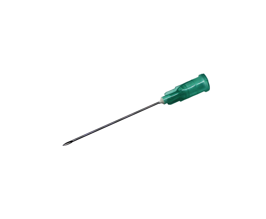 Green hypodermic needle 21G