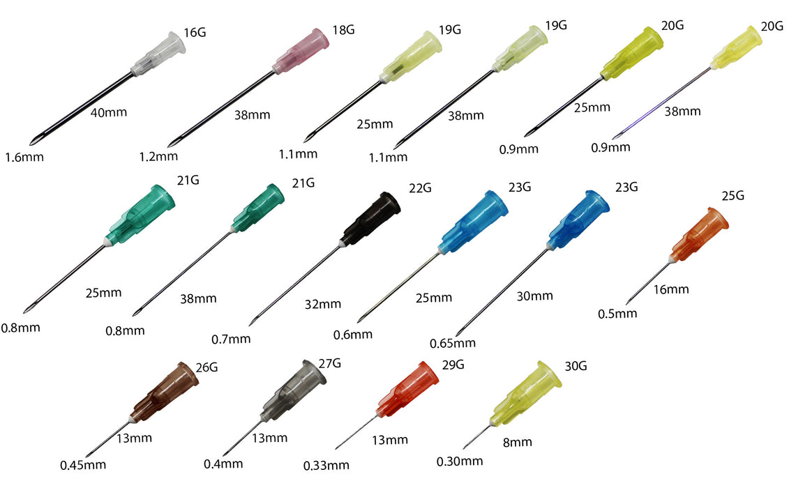 RayMed Rays hypodermic needle range 16g to 30g