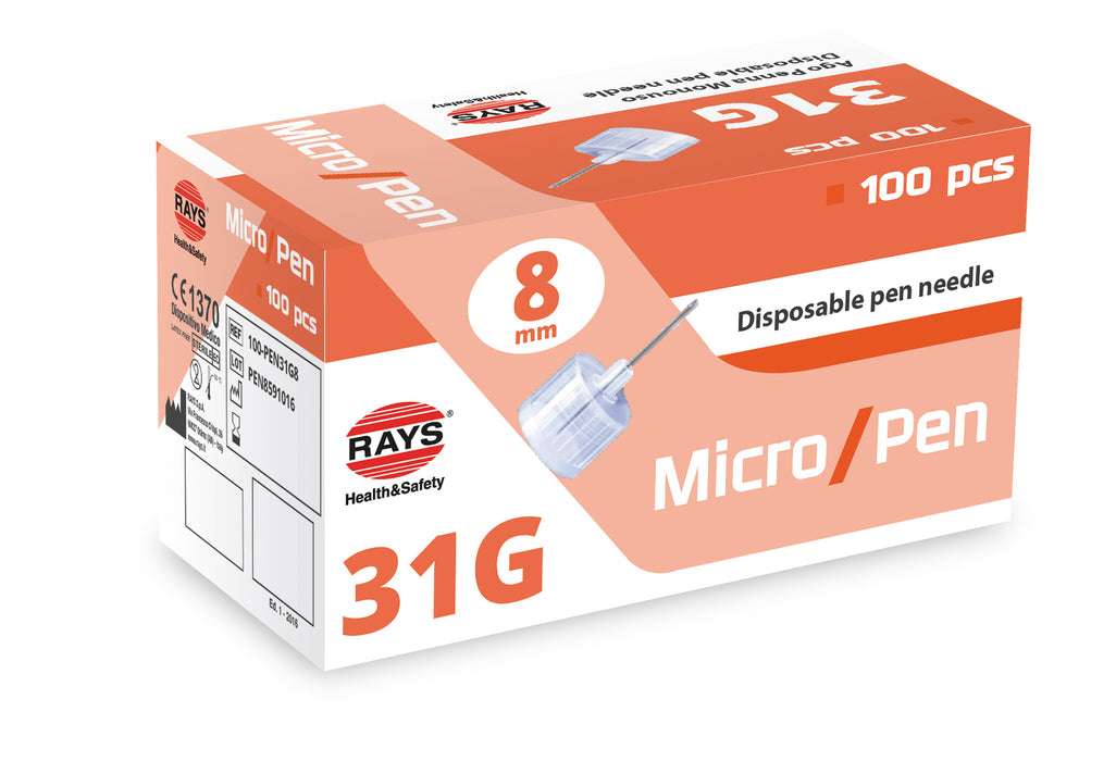 31G 8mm insulin pen needle RayMed Rays MicroPen