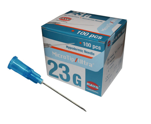 23G Hypodermic Needle (0.6mm x 25mm) Blue (23G x 1.0 inch) Rays Micro —  RayMed