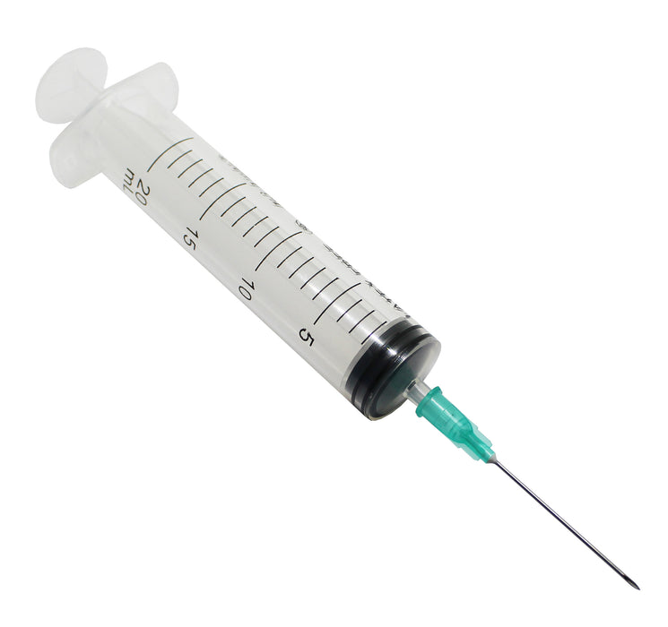 syringes & needles 20ml with 21g hypodermic needle 1, 1/2" inch 38mm